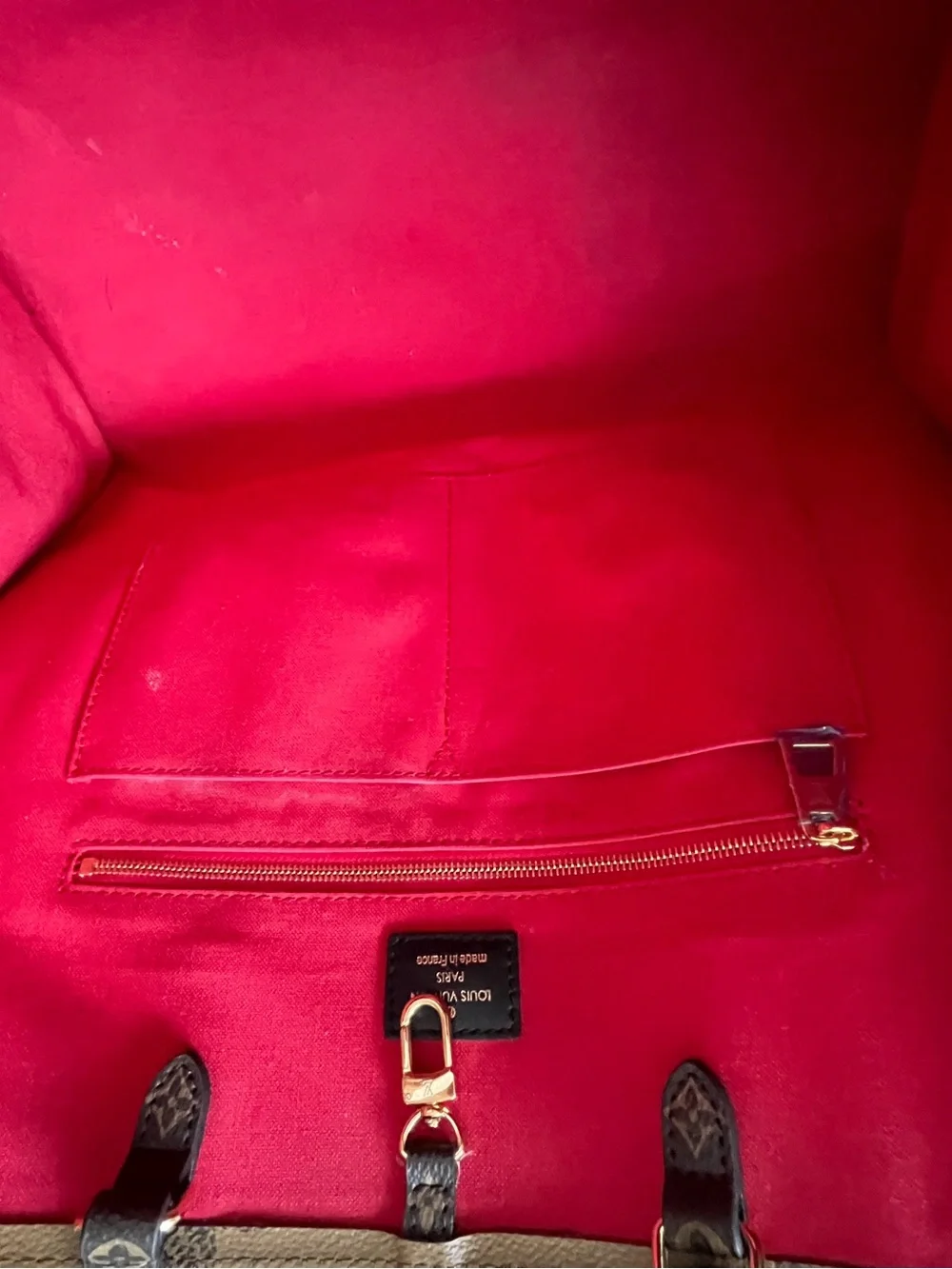 Louis Vuitton Brown Monogram Canvas Tote with Gold Hardware